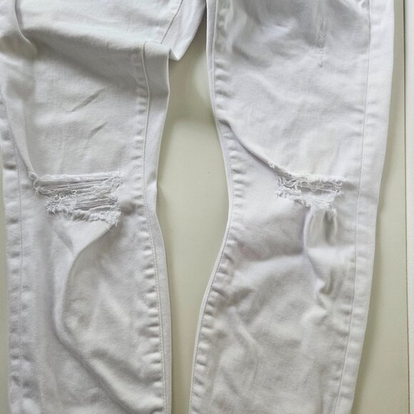 R13 Mid Rise Boy Skinny Jeans -  White SZ 26 Designer Luxury Denim Italy - Picture 5 of 12